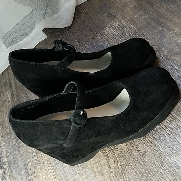 VERBATIM  Maryjane 6.5 platform BLACK  Suede Leather Covered buckle - Picture 10 of 16